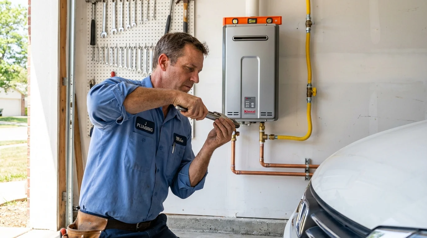 Tankless water heater installation by a Johns Plumbing LLC plumber in Scotland